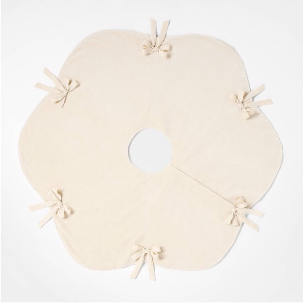 Velvet Bow Christmas Tree Skirt Cream - Threshold ™ designed with Studio McGee